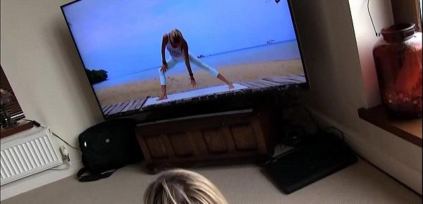  Big ass stepsister hammered from behind at yoga session POV